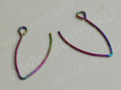 Швензы-крючки №101 петли большие 25*15*0,7мм мультиколор (Хирургическая сталь) (1 пара)