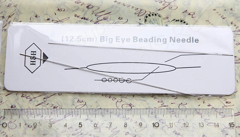 Приспособление для нанизывания 01 большое Игла 125*0,3мм никель (сталь) (инструменты для бижутерии)