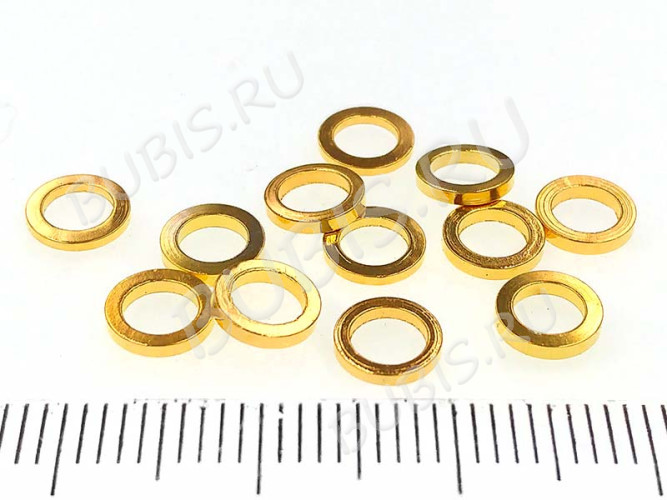 Кольцо декоративное 23 простое 7*7*1мм золотистое (литьё) (10шт)