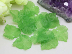 Подвеска акриловый Листик 05 матовый 24*23,5*4мм зелёный полупрозрачный (акрил)