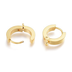 Швензы-кольца №16-G Конго с петелькой 15*14*3мм золотистые (Хирургическая сталь) (1 пара)