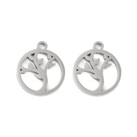 Подвеска Дерево жизни 19 Кулон стальной 15*13мм цвет платины (Хирургическая сталь)