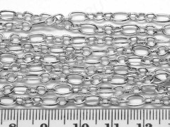 Цепочка I013 звенья 6*3,5мм и с узором 4,3*3,3мм цвет платины (Iron) (50см)