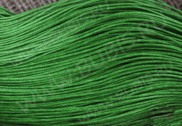 (СКИДКИ!!!) Вощёный х/б шнур 1мм зелёный (ок. 70м)