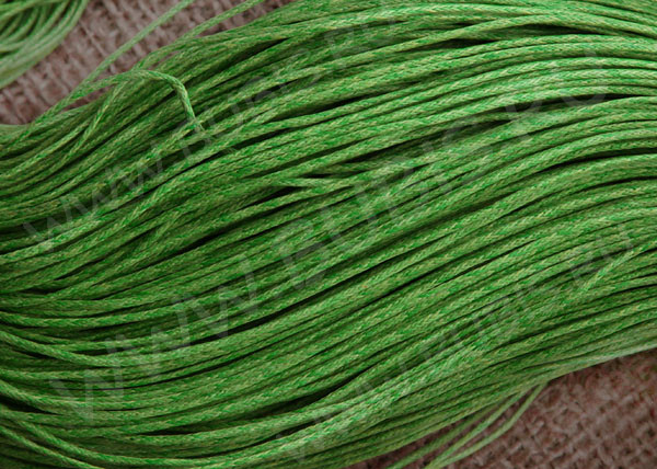 (СКИДКИ!!!) Вощёный х/б шнур 1мм зелёный (ок. 70м)