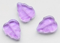Бусина Листик 02 12,5*10,5*3мм св.сиреневый прозрачный (стекло)
