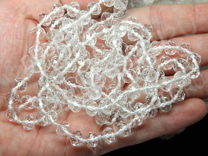 Бусина кристалл гранёный абакус 8*8*5,5мм Хрусталь чистый прозрачный (имитация Сваровски)