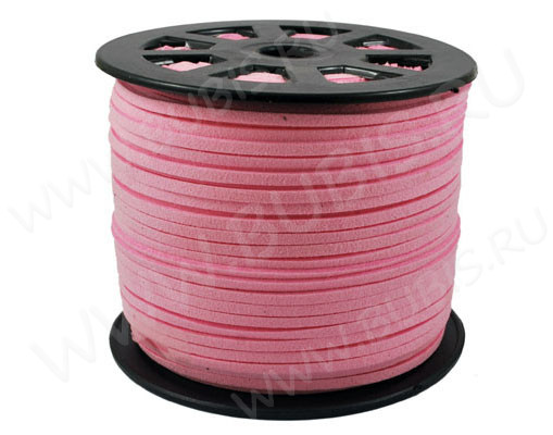 Замшевый шнур 03 плоский 3*1,5мм розовый (1м)