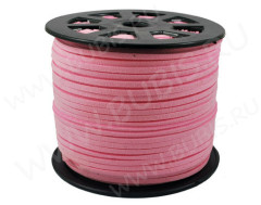 Замшевый шнур 03 плоский 3*1,5мм розовый (1м)