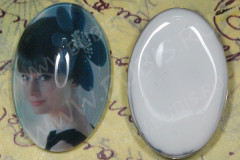 Кабошон стеклянный 16 Овал 30*20*8,5мм рисунок 04 (стекло)