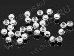 (СКИДКИ!!!) Бусина Шарик металлический 2мм серебристый (Iron) (ок.350шт.)