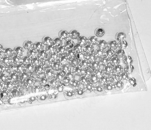 (СКИДКИ!!!) Бусина Шарик металлический 2мм серебристый (Iron) (ок.350шт.)