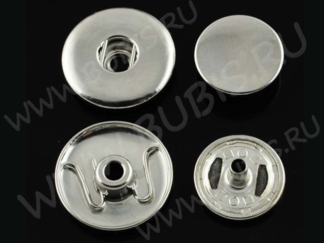 Основа (заготовка) для сменных кнопок 17 с креплением 19*19*10мм цвет платины (латунь)
