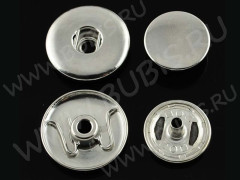 Основа (заготовка) для сменных кнопок 17 с креплением 19*19*10мм цвет платины (латунь)