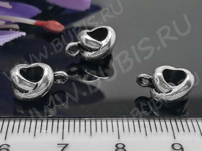 Бусина с петлёй 077 Бейл Узел 11*8,5*6мм античное серебро (литьё)