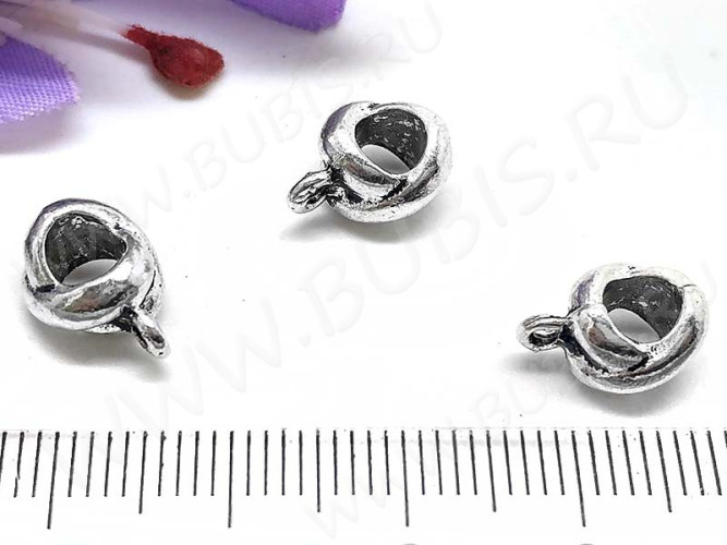 Бусина с петлёй 077 Бейл Узел 11*8,5*6мм античное серебро (литьё)