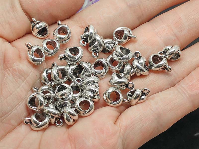 Бусина с петлёй 077 Бейл Узел 11*8,5*6мм античное серебро (литьё)