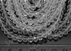 (ОПТ) Бусина Абакус гранёный 6*6*4,5мм Хрусталь чистый прозрачный (имитация Сваровски) (100шт.)