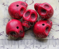 Бусина каменная Череп 05 Бирюза 13*12,5*10мм вишнёвый (камни)