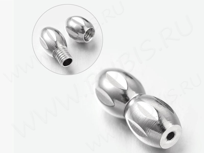 Замочек винтовой 11 без петелек гранёный 11,5*4,7мм цвет платины (Хирургическая сталь)