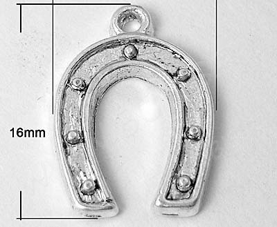 Подвеска Подкова 04 15,5*11,3*1,5мм античное серебро (литьё)