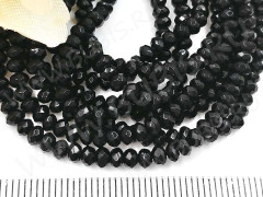 (ОПТ) Бусина каменная Абакус 10 ГРАНЁНЫЙ 3,5*3,5*2,5мм Шпинель чёрная натуральная (камни) (НИТЬ)