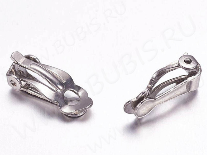 Основы для клипс №24 16*7*5,5мм цвет платины (Хирургическая сталь)(1 пара)