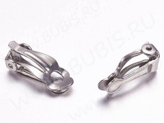 Основы для клипс №24 16*7*5,5мм цвет платины (Хирургическая сталь)(1 пара)