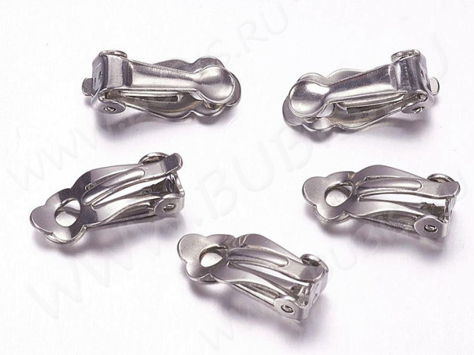 Основы для клипс №24 16*7*5,5мм цвет платины (Хирургическая сталь)(1 пара)