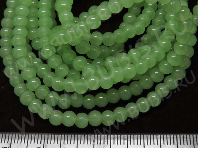 (СКИДКИ!!!) Бусина округлая 4мм Жадеит "Нефрит" зелёный (камни) (10шт)