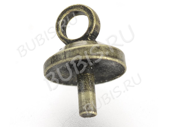 Держатель кулона 073 шапочка со штырьком 7*5*5мм античная бронза (Brass) (10шт)