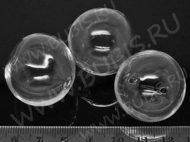 Пузырь стеклянный 05 Шар (2 отверстия) 28мм прозрачный (стекло)