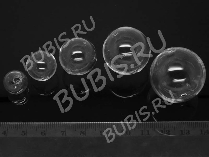 Пузырь стеклянный 05 Шар (2 отверстия) 28мм прозрачный (стекло)