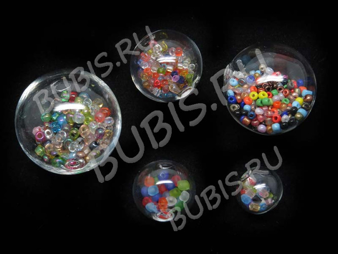 Пузырь стеклянный 05 Шар (2 отверстия) 28мм прозрачный (стекло)