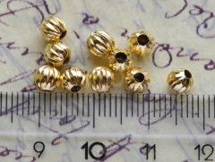 Бусина металлическая Шарик &quot;Тыковка&quot; 5*5*4,5мм золотистый (Iron) (10шт.)