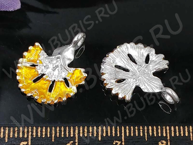 Подвеска Веер 01 20*16*2мм золотистый (цветные подвески)