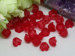 Бусина акрил Цветочек 62 матовый чашечка 9,5*9,5*6,5 т.красный полупрозрачный (акрил) (10шт.)