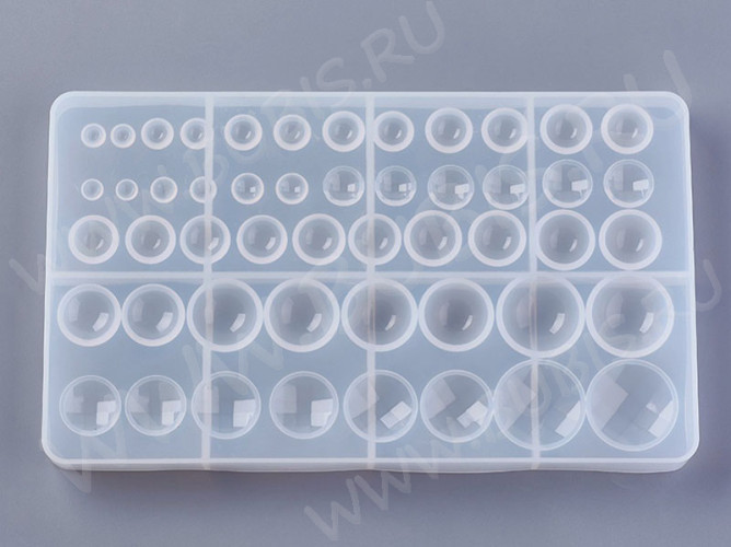 Молд 192 большой для эпоксидной смолы Кабошоны 25 пар (силикон)