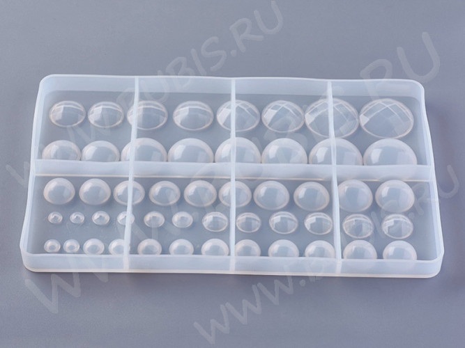 Молд 192 большой для эпоксидной смолы Кабошоны 25 пар (силикон)