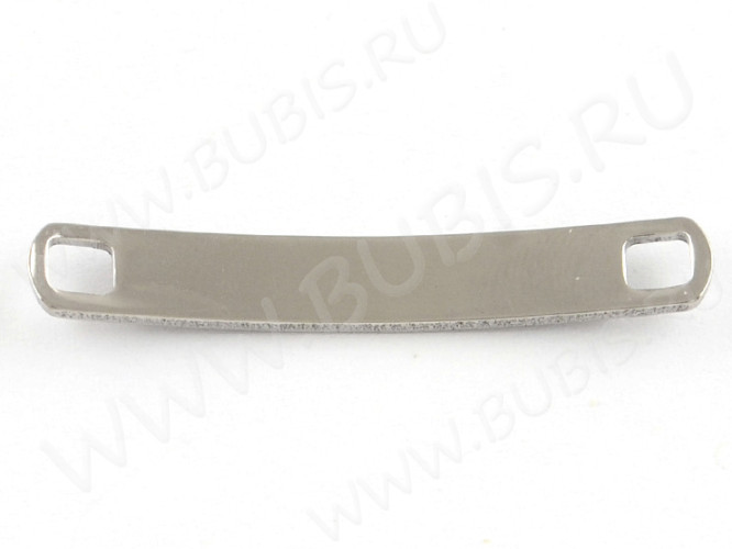 367 Коннектор Прямоугольник вставка для браслетов Жетон 38*7*1мм цвет платины (Хирургическая Сталь)