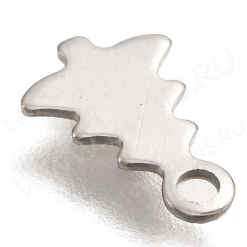 Подвеска Ёлочка 12*8*0,5мм цвет платины (Хирургическая сталь) (10шт)