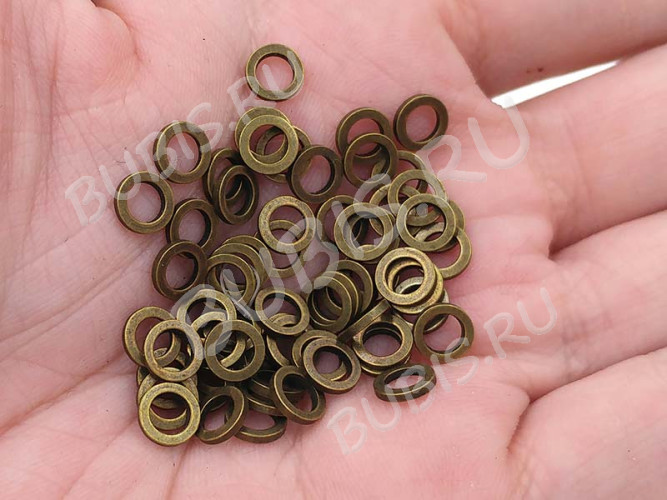 Кольцо декоративное 23 простое 7*7*1мм античная бронза (литьё) (10шт)