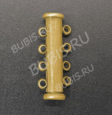 Магнитный замочек №31-G слайдер, лифт на 4 нити (8 петелек) 27*11*7мм золотистый (Brass)