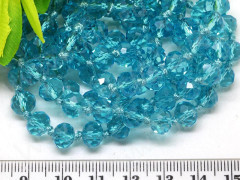 (СКИДКИ!!!) Бусина Абакус гранёный 8*8*5,5мм Хрусталь голубо-бирюзовый прозрачный (имитация Сваровски) (10шт.)