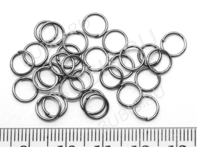 Колечки обычные 6*1мм чёрный никель (Iron) (ок.100шт)