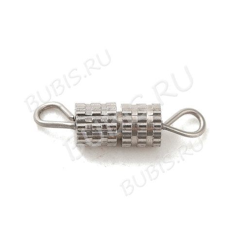 Замочек винтовой 17 с петельками 16*4мм цвет платины (Хирургическая сталь)