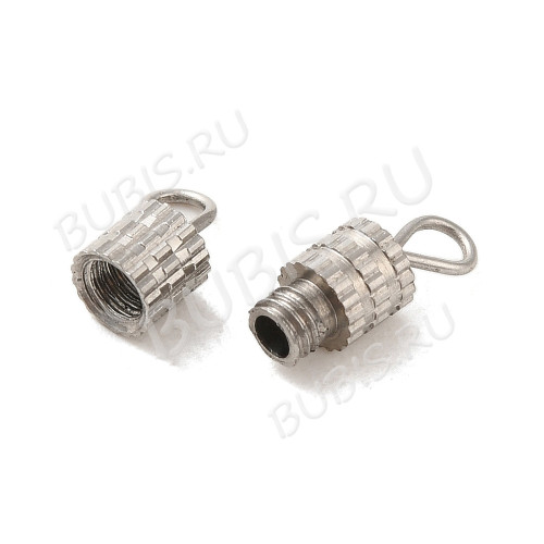 Замочек винтовой 17 с петельками 16*4мм цвет платины (Хирургическая сталь)