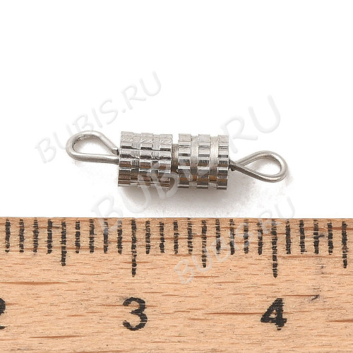 Замочек винтовой 17 с петельками 16*4мм цвет платины (Хирургическая сталь)