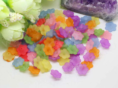 Бусина акрил Цветочек 04 матовый 12*12*4,5мм МИКС полупрозрачный (акрил) (10шт.)