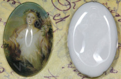 Кабошон стеклянный 16 Овал 30*20*8,5мм рисунок 05 (стекло)